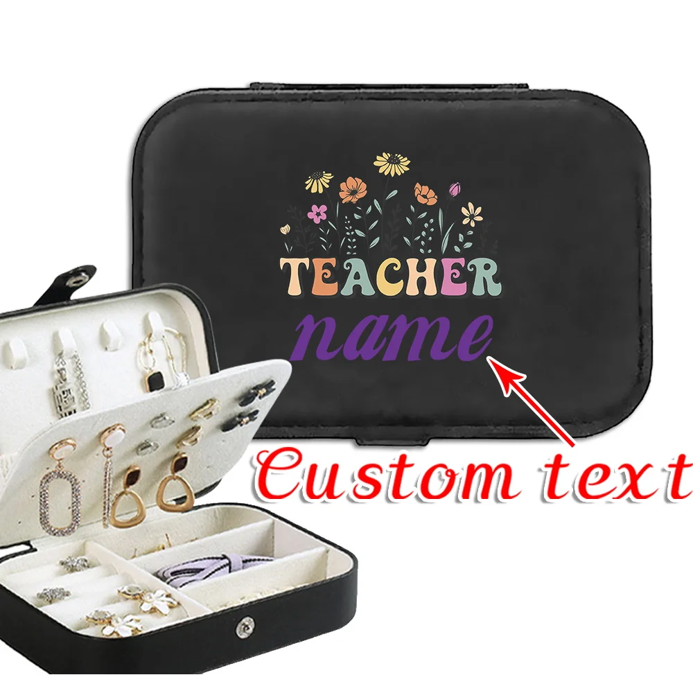 Personalized Customized Name 2025 Portable Women Jewelry Box Large Capacity Ring Earring Boxs Durable Dustproof Storage Case