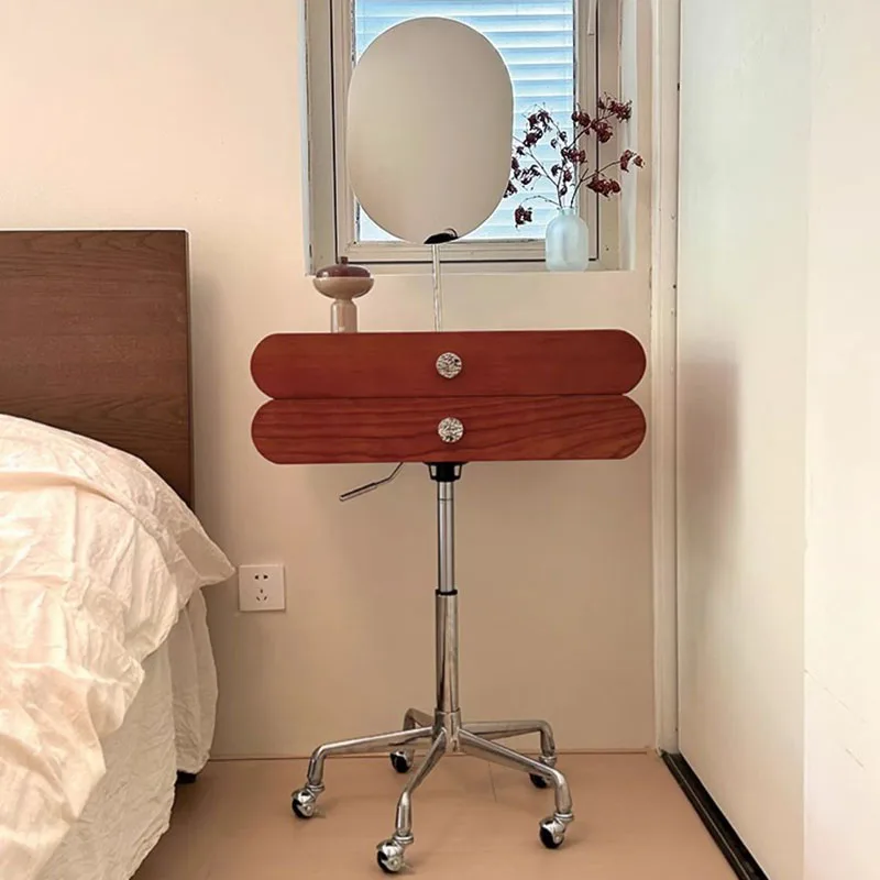 

Kawaii Nordic Mirror Dressing Table Brown Aesthetic minimal Drawer Makeup Table Wood Modern Bedroom Mesa De Maquillaje Furniture