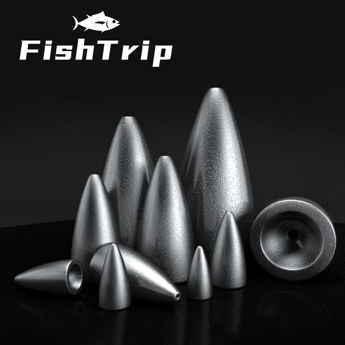 

FishTrip Fishing Bullet Weight Sinker 3/16oz~11/16oz Soft Plastic Worm Sinker for Texas Rig & Carolina Rig Make