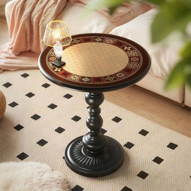 Side French retro small coffee bedside removable sofa small round art balcony small