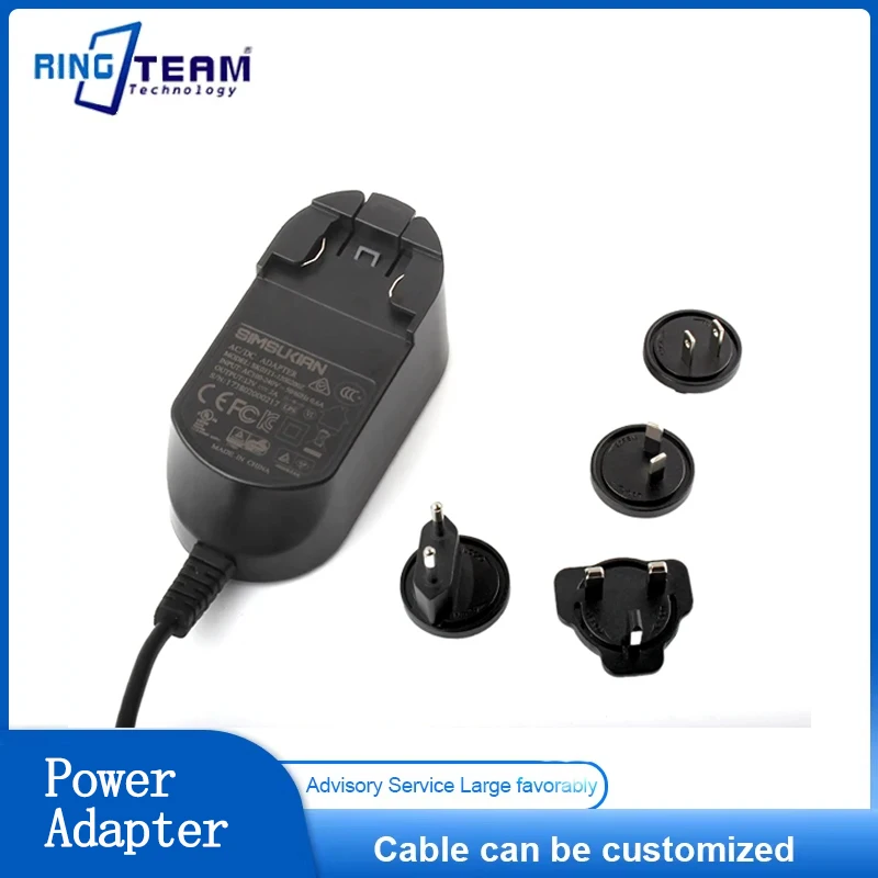 

12V 2A 24W Lockable Power Adapter Multi-function Conversion Plug with EU US UK AU Plugs