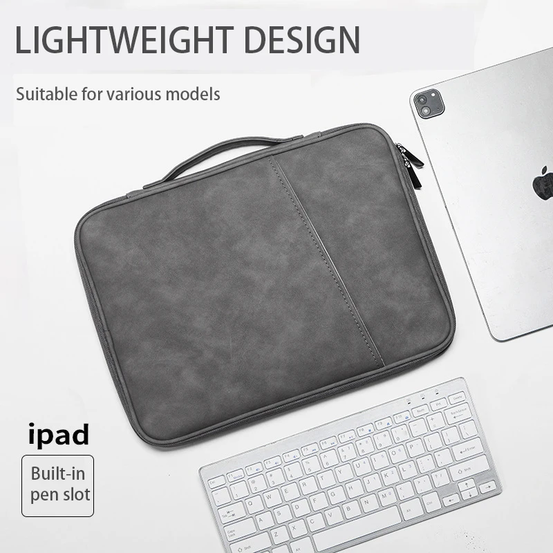 

Водонепроницаемая сумка для ноутбука из кожи ягненка с местом для хранения клавиатуры, многослойный противоударный портфель для планшетов и электронных устройств