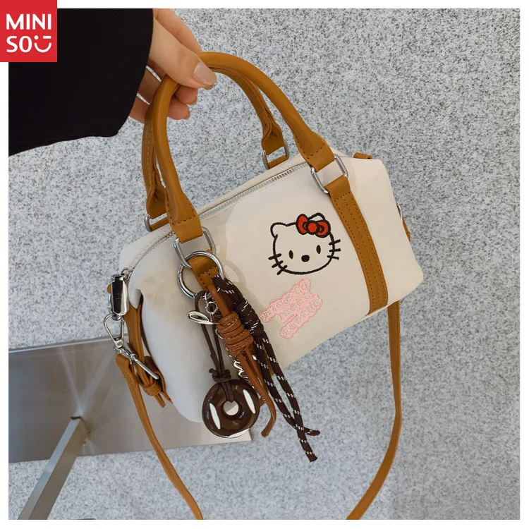 Miniso Hello Kitty Handbag 2025 New, Cute Cartoon Retro Pillow Bag, Crossbody Shoulder Purse