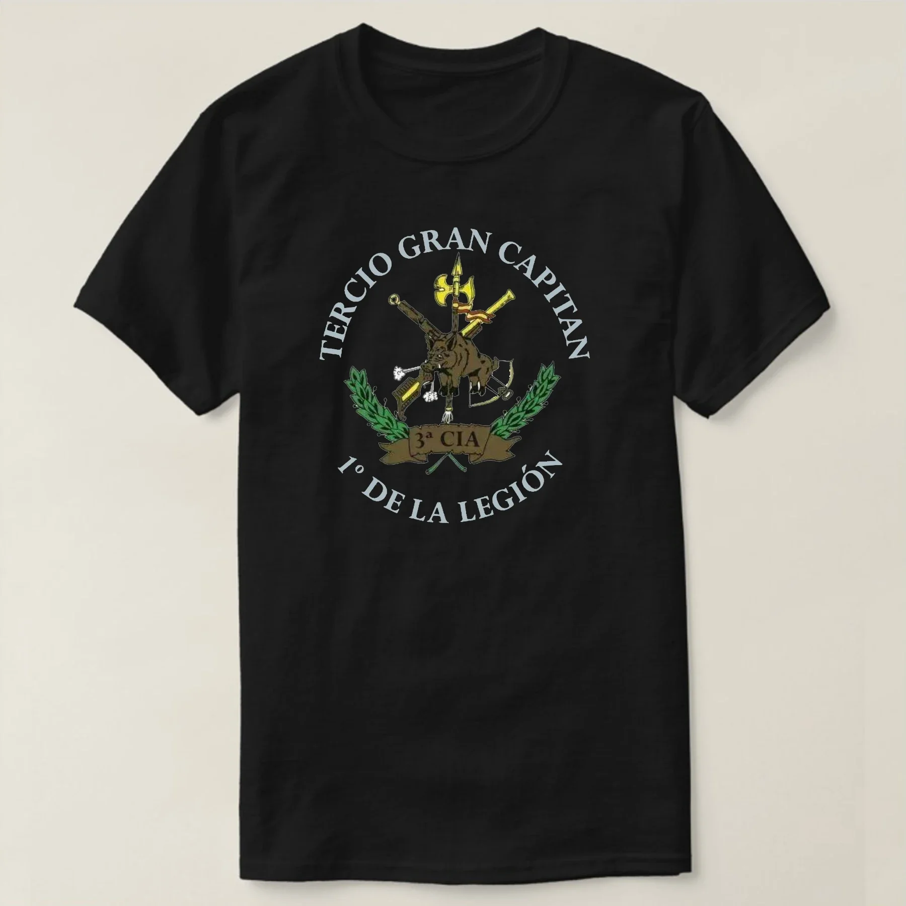 Tercio Gran Capitán, 1 ° de La Legião. Camiseta masculina da Legião Espanhola verão casual 100% algodão gola redonda manga curta