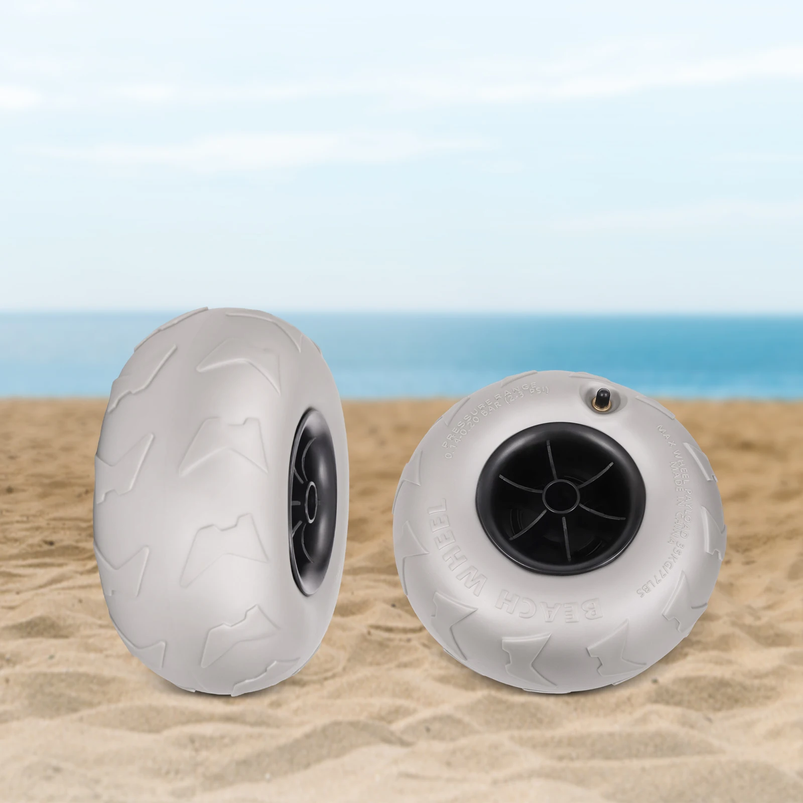 عجلات شاطئ متينة لسهولة النقل، هيكل PVC شديد التحمل، أقصى حمولة 88.18 رطل، مضادة للانزلاق، مثالية لقوارب الكاياك