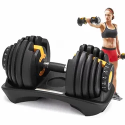 Wholesale Custom High Quality 552 1090 9010 24kg 90lb 40kg Adjustable Dumbbell 90lb 40kg 5lb Increment Set With Rack Stand