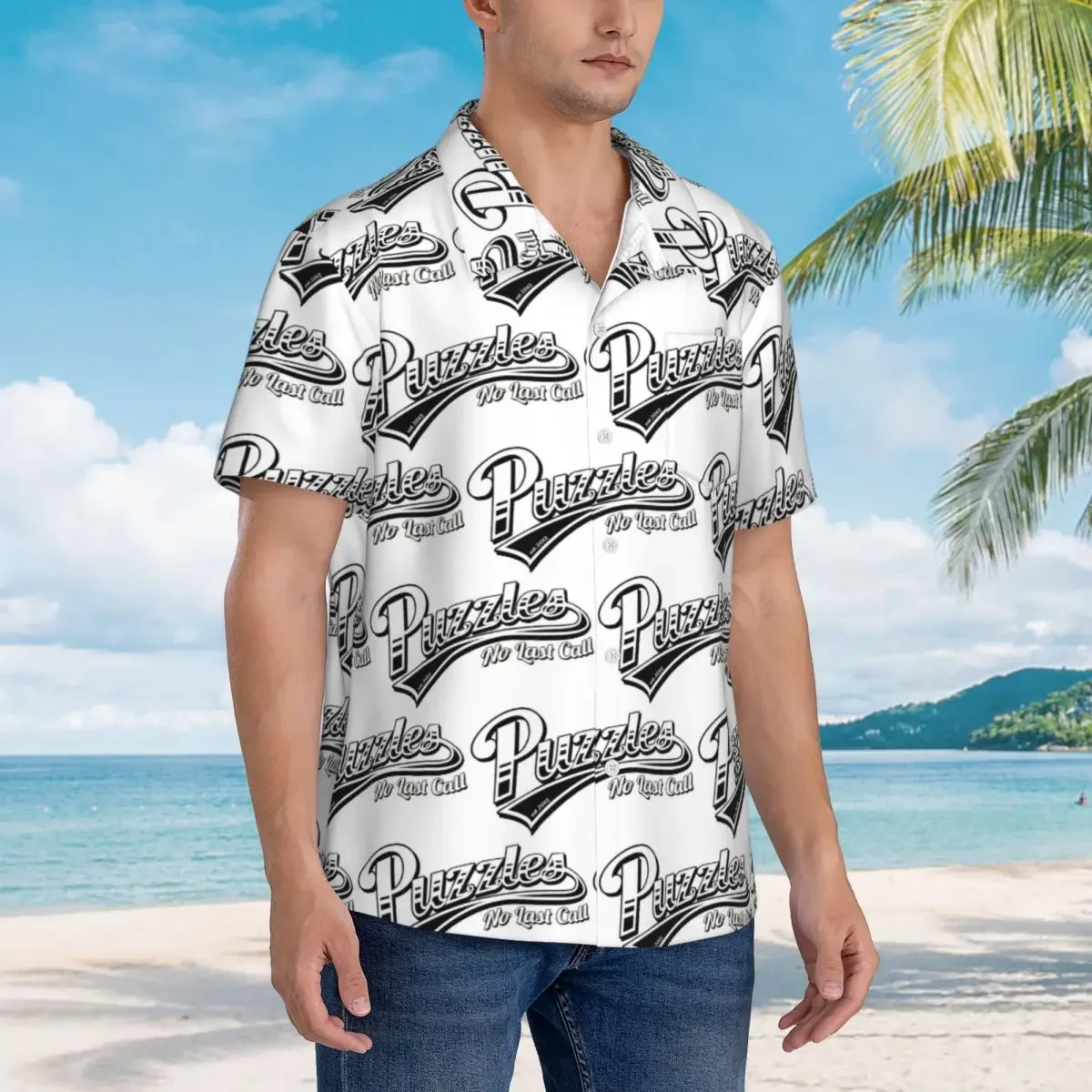 Puzzles Bar - How I Met Your Mother Hawaiian Shirts Casual Men Short Sleeve Shirt for Summer Beach Men's Button Tops
