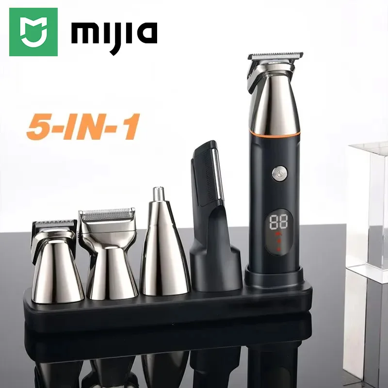 Mijia 5 in 1 Hair Trimmer Machine LCD Display Clippers Barber Professional Hair Cutting Machines Men's Electric Shaver