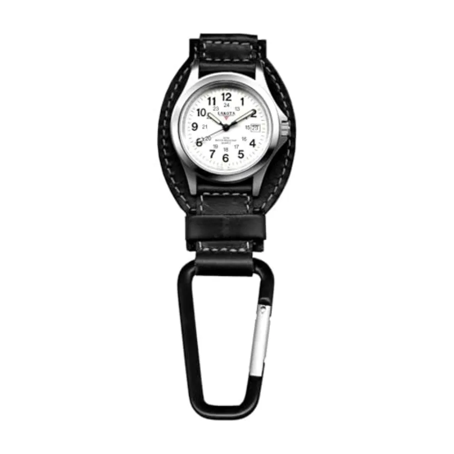 Reloj con clip de cuero Dakota, esfera militar, resistente al agua
