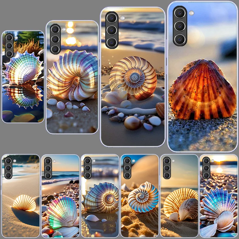 Gleaming Shells Gracing the Sand Phone Case for Samsung A54 A14 A24 A34 5G Galaxy A02S A03S A04S A12 A22 A32 A52 A72 A13 A23 A33