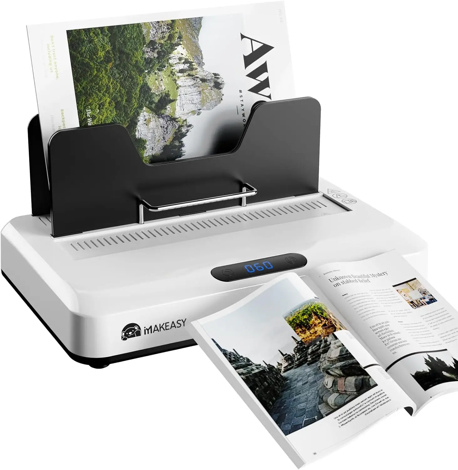 

500-Sheet Thermal Binding Machine with Digital Touch Panel, Air Cooling for A4/A5/Letter Documents