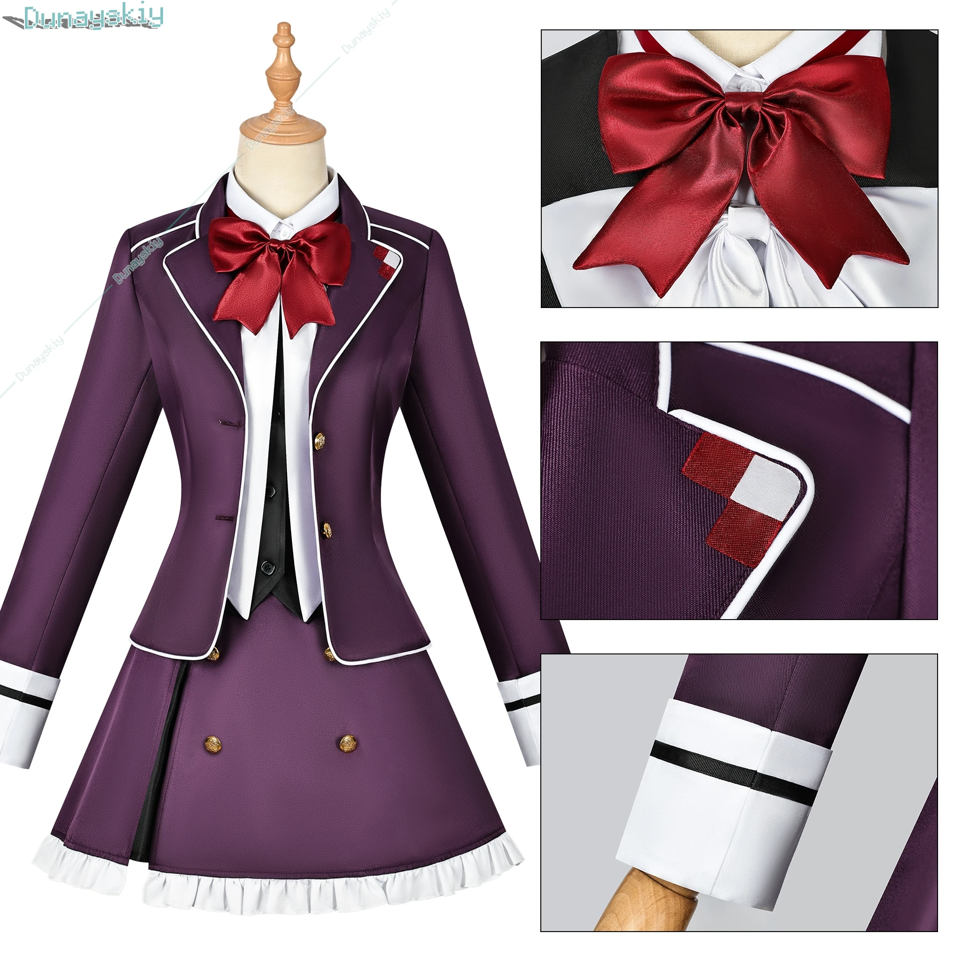 Jogo diabolik amantes komori yui cosplay traje adulto feminino casaco camisa saia terno jk uniforme escolar festa de halloween personalizado