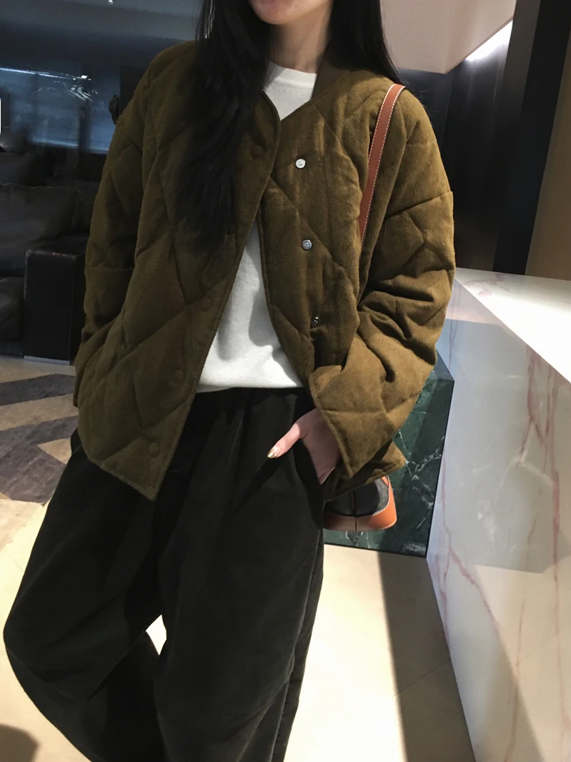 

Cuijia 90 White Goose down Quilted Baseball Collar Windproof Ribbed Duvet Jaet H36668 Ele Loose Fit Silk Filling