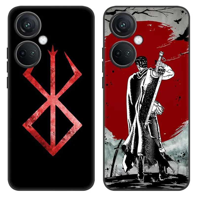 Anime Berserk Guts Cartoon Cover Black Phone Case For OnePlus Nord CE3 Lite 3 12 11 2T N30 CE2 N300 N200 10 9RT ACE 2V Pro 5G