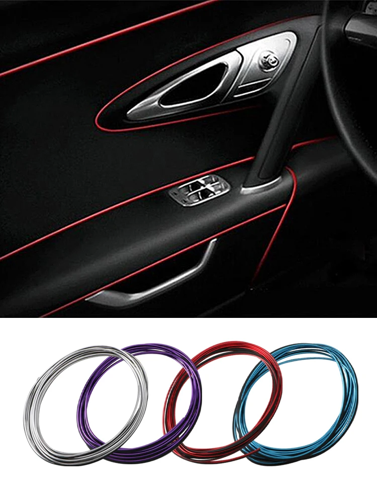 Car Interior Strip Sticker Door Edge Insert  DIY Decorative Strip Anti Scratch Lines Car Trim Mounding Interior Car Accessories