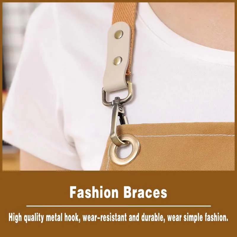 Apron Canvas New Customized Logo Nail Manicurist Beauty Salon Milk Flower Shop Baking Kitchen Catering Women Work Dress Apron