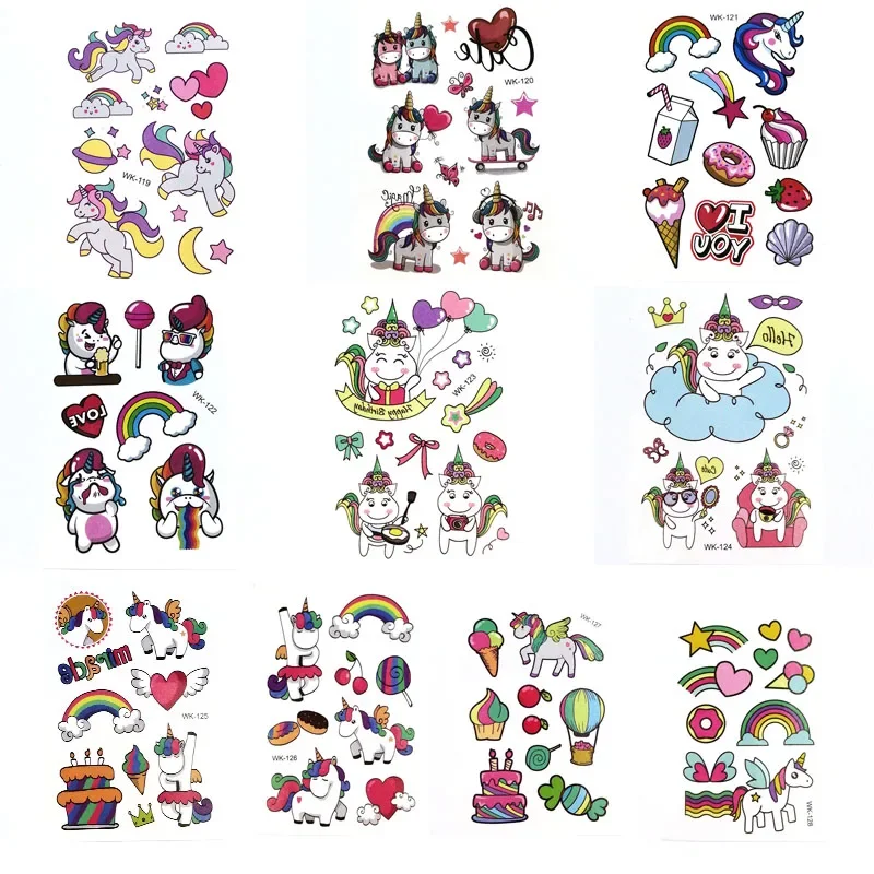 10pcs Temporary Tattoo Cartoon Animal Fake Tattoos Sticker Face Cosmetic Body Art For Children