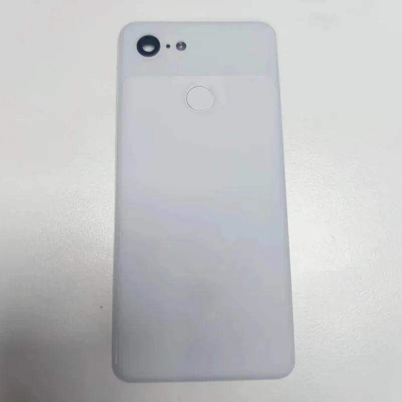 Carcaça traseira para google pixel 3 3xl, capa traseira com lente de câmera, cabo flexível de vidro com impressão digital, porta traseira, substituição