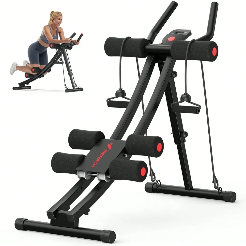 

Ab Machine, Adjustable Ab Trainer Machine, Ab Workout Equipment For Home Gym, Ergonomic Arc Track For Better Abs, Foldable Worko