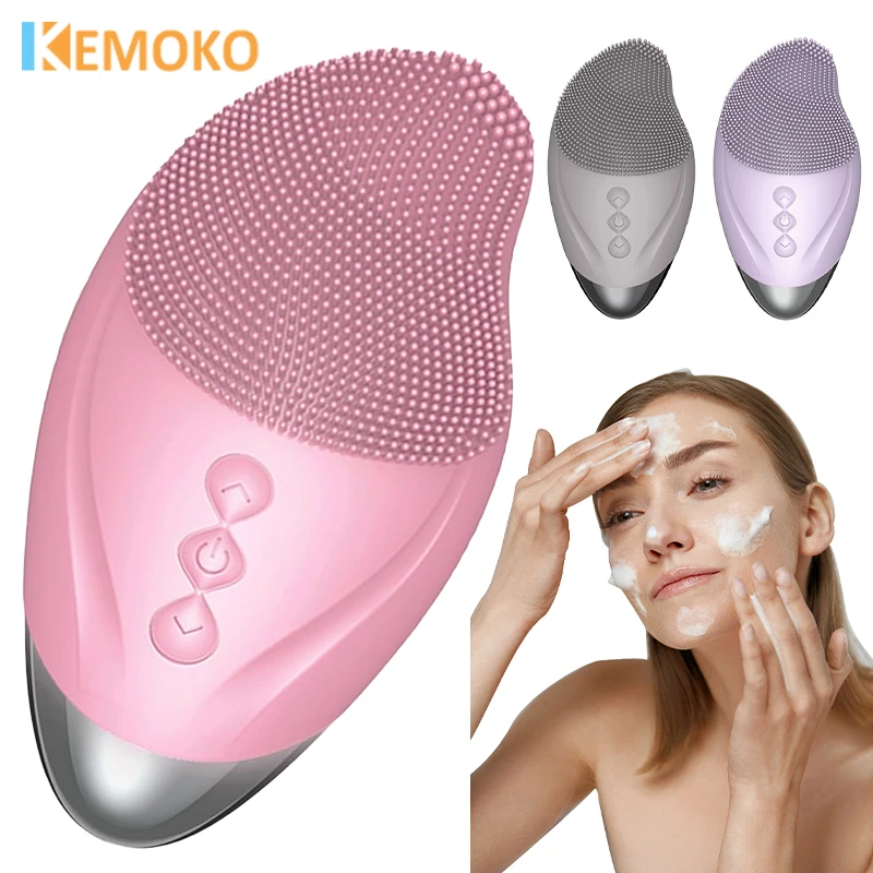 

2 in 1 Electric Silicone Facial Cleansing Brush Charging Cleaner Ultrasonic Deep Cleaning Pores Hot Compress Massage Care Device