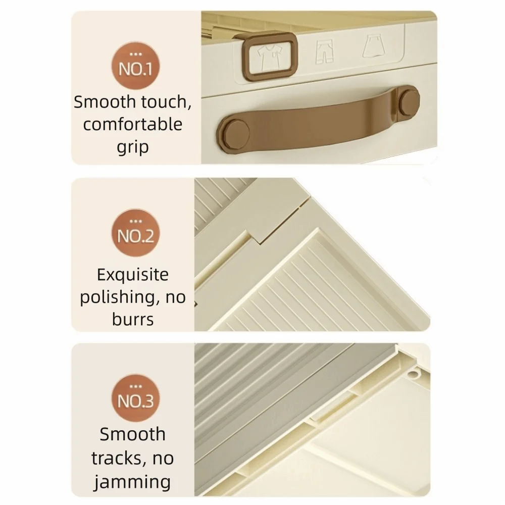 Household Plastic Drawer Organizer Stackable Foldable Storage Box Pull Out With Handle Sorting Storage Box Home Use