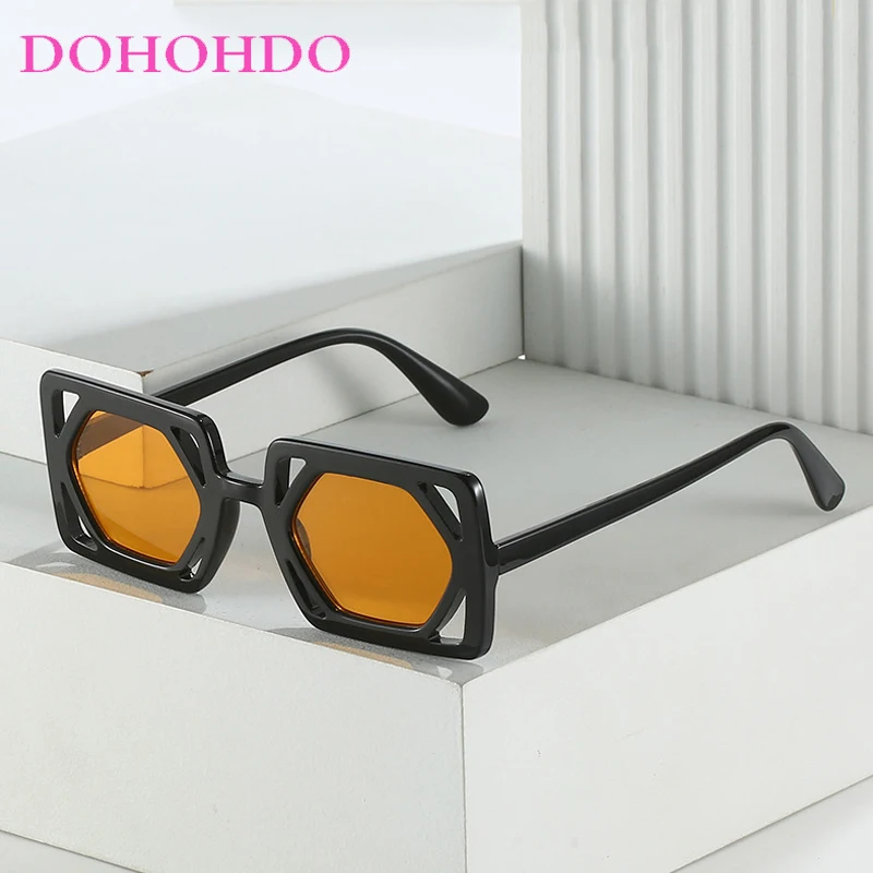 

Hollowed Square Sunglasses Women And Men Vintage Luxury Brand Design Hip Hop Glasses Fashion Outdoors Travel Party Shades UV400