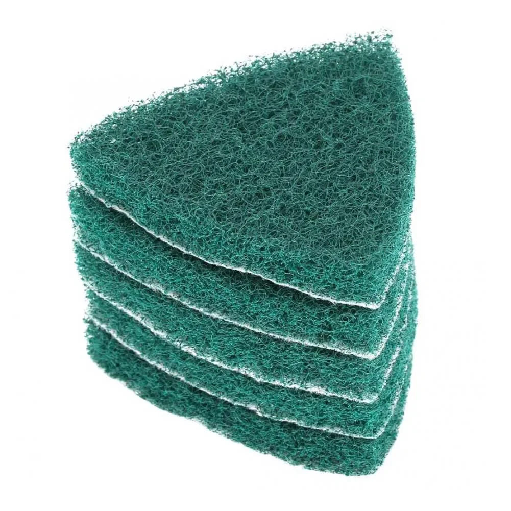 5 Pcs Scouring Pad 3.5 Inch Triangle Polishing Pad Adhesive Disc Industrial Nylon Cleaning Tools For Grinding Machine