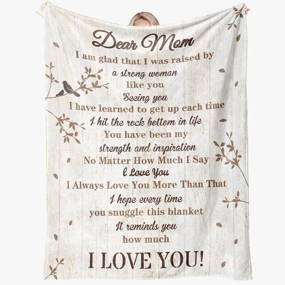 ized Name/Text Cozy Mom Blanket Gift from Daughter Son - 50