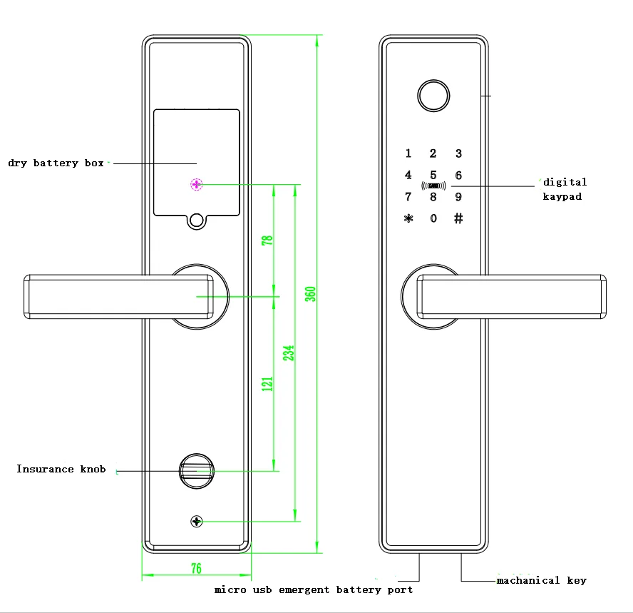 WIFI ワイヤレスゲートウェイ電話アプリ PIN 指紋パスワード Rfid スマートデジタルドアロックアパートホテル用