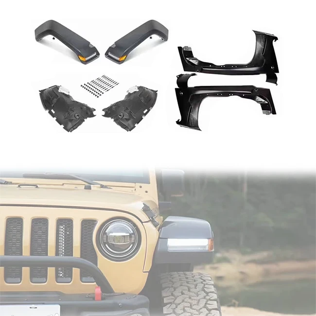 

Jeep Wrangler JK 2007-2017 upgraded to JL's LUMA off-road front and rear bumpers, fenders, bellmouth grille and steel fender