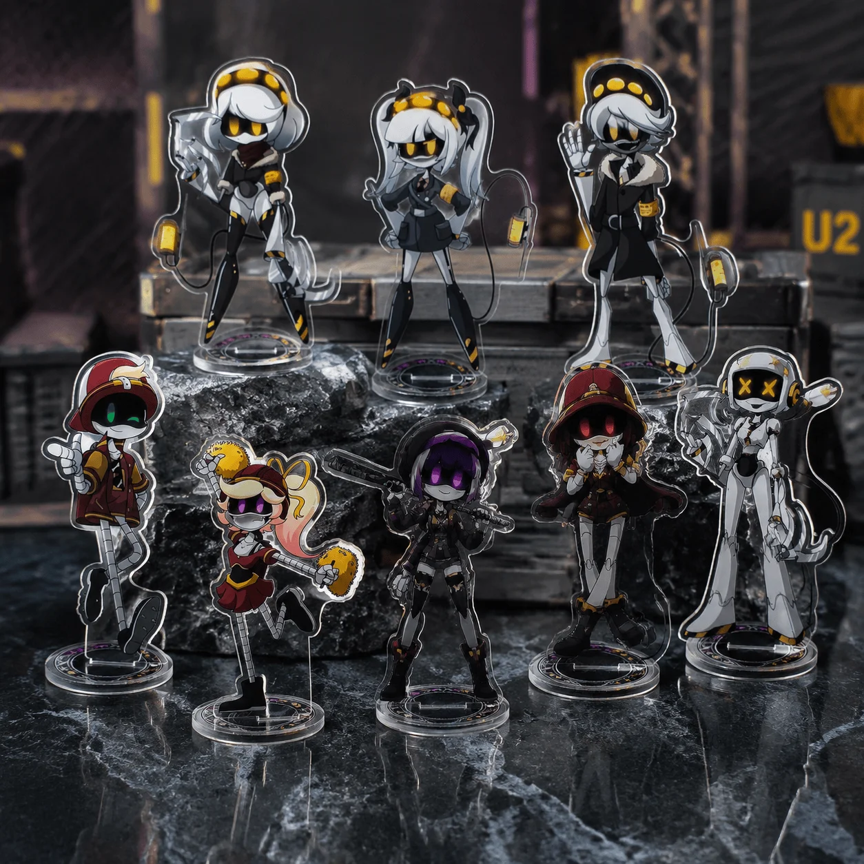 Game Anime Murder Drones Season 15cm Uzi Acrylic Stand keychain Action Figure Model，Desk&HomeDecor,Friends Birthday Gift