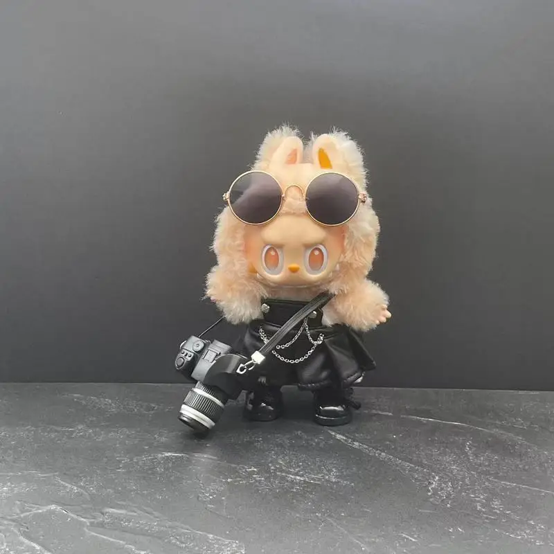 

Only Clothes Cool And Spicy Girl Leather Clothes Set Baby Clothes Macaron Sitting 17cm Doll Universal Clothing Trendy Decoration