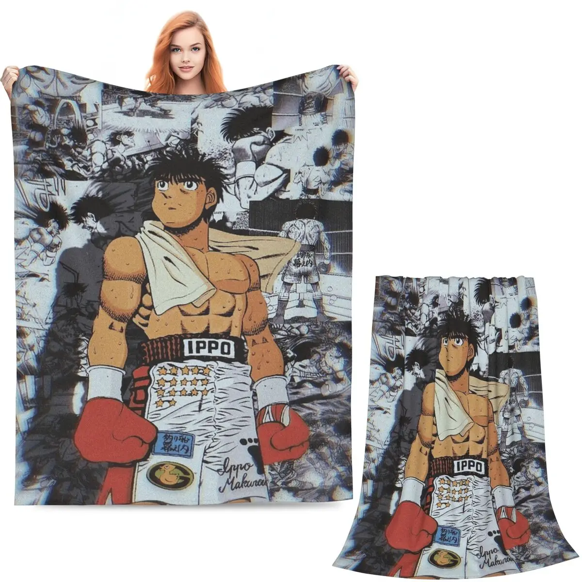 Anime Hajime No Ippo Kamogawa Boxing Gym KBG Makunouchi Takamura Blankets Soft Warm Flannel Throw Bedspread for Bed Picnic