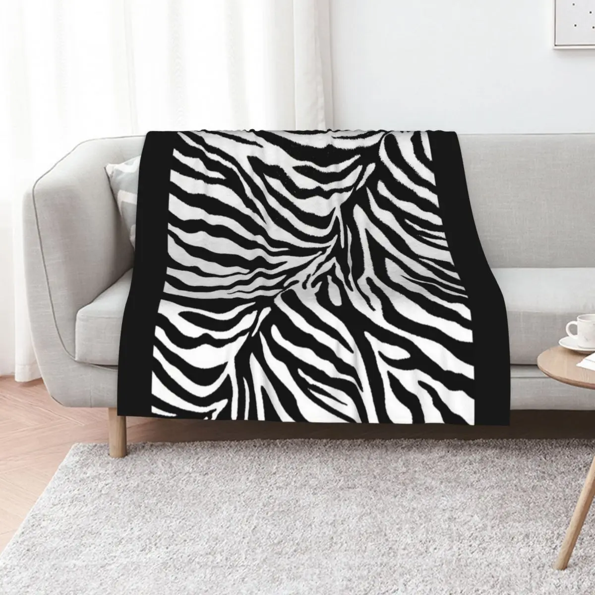 Zebra Stripe 1 Black and White Throw Blanket Thin Bed Summer Luxury Designer for sofa Luxury Blankets