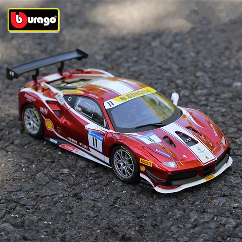 

Bburago 1:24 Ferrari 488 Challenge Alloy Sports Car Model Diecast Metal Track Racing Vehicles Car Model Simulation Kids Toy Gift