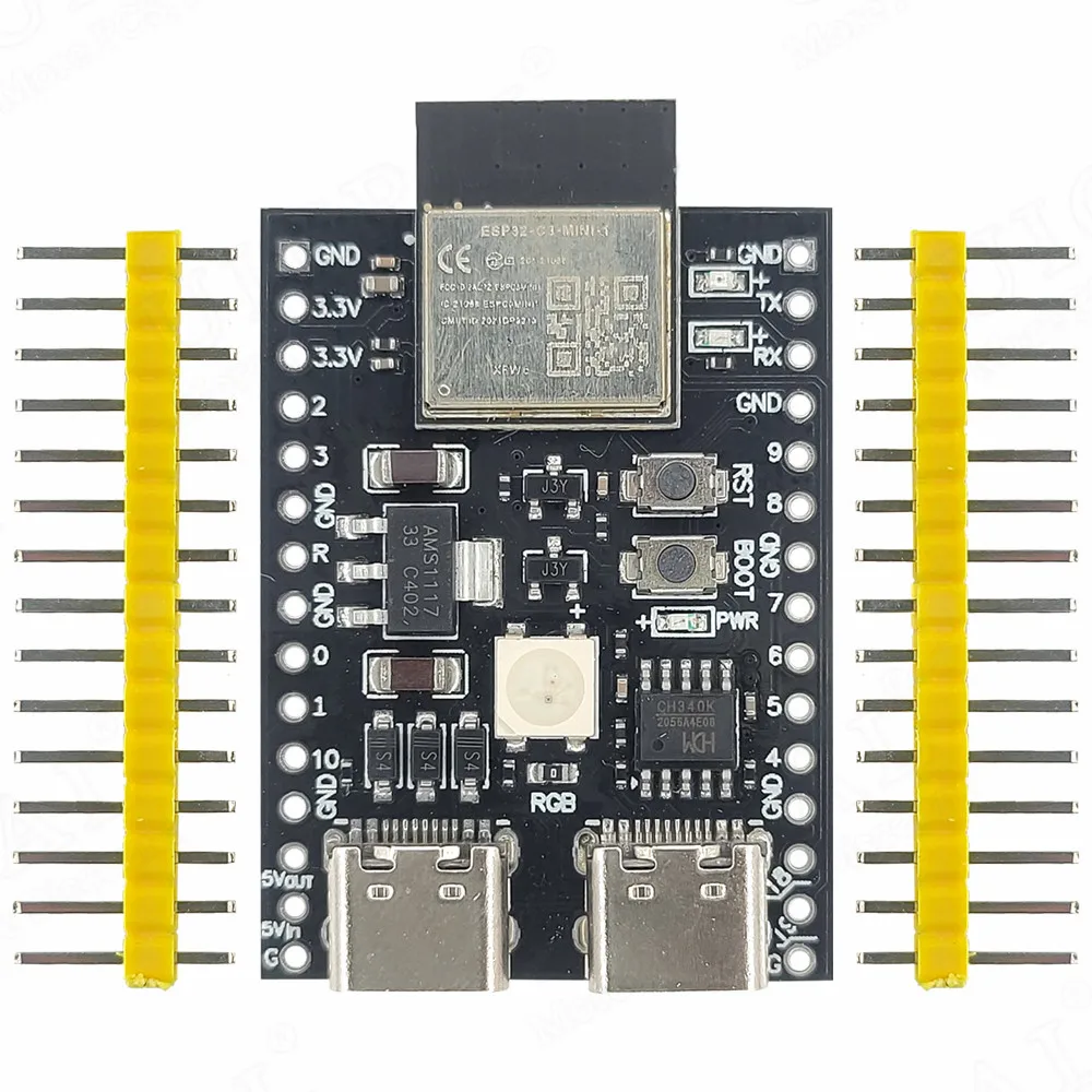 MINI ESP32-C3 Development Boards 2.4G Wifi 4 BLE5.0 Module Internet of Thing Dual Type-C 4MB Flash Serial CH343P 30Pin ESP32-C3