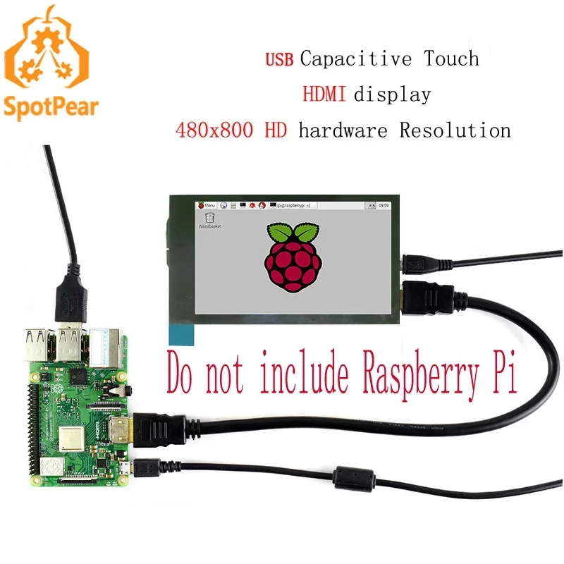 タッチスクリーンを備えたraspberrylcd容量性のあるタッチスクリーンhdmipi4fronder35インチ480-×-800