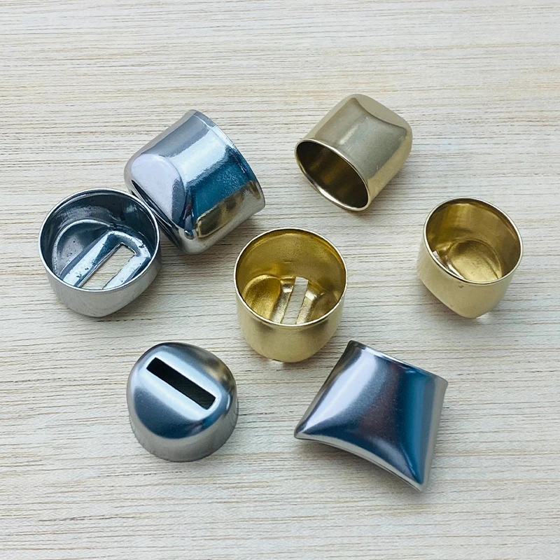4 pezzi ottone/acciaio inossidabile materiale manico per coltello cerchio manico in legno accessori per coltelli da intaglio da cucina parti per la produzione fai da te