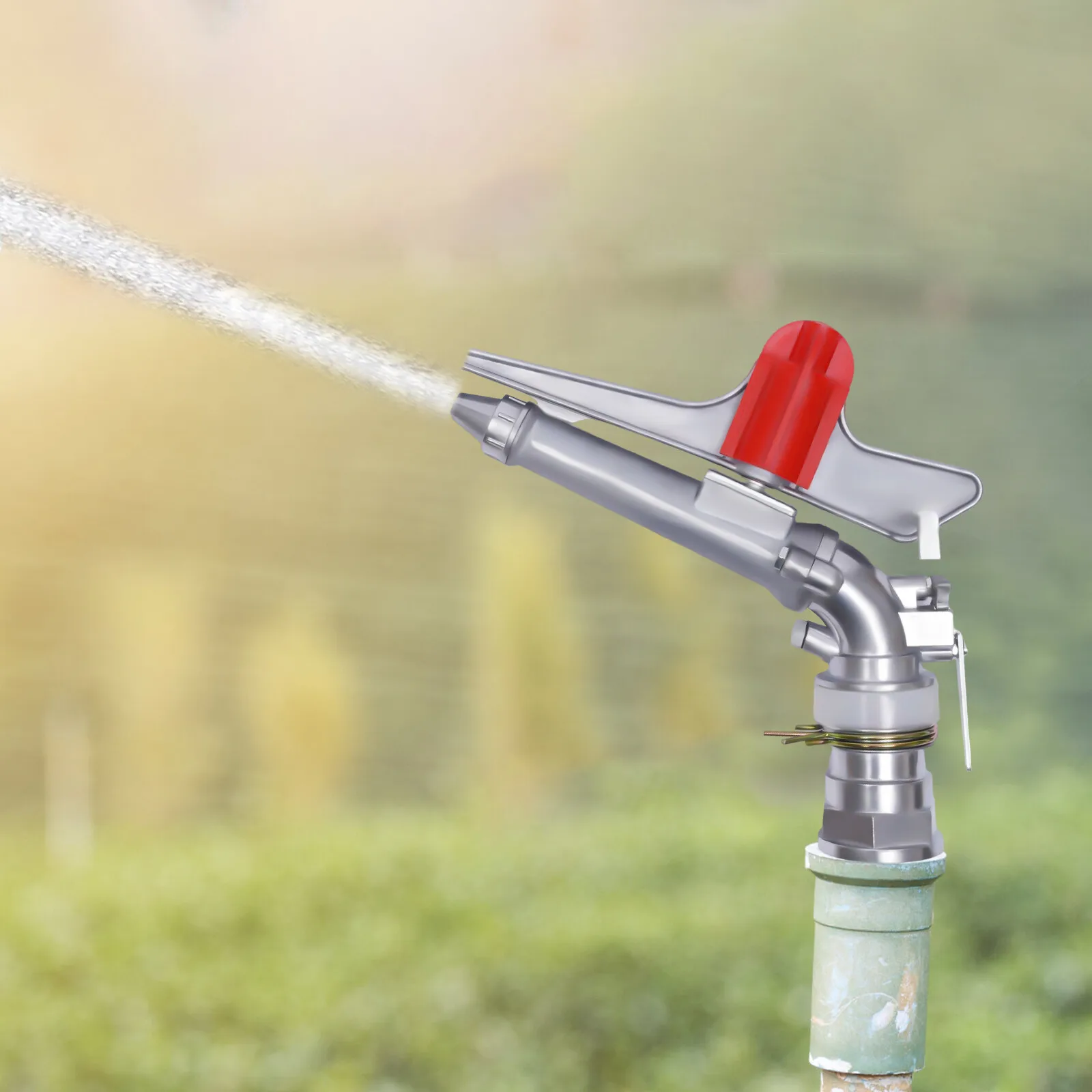 

2-Inch Heavy Duty Impact Sprinkler Gun - 360° Full Circle Spray w/5000 sq ft Coverage for Lawn & Farm Irrigation