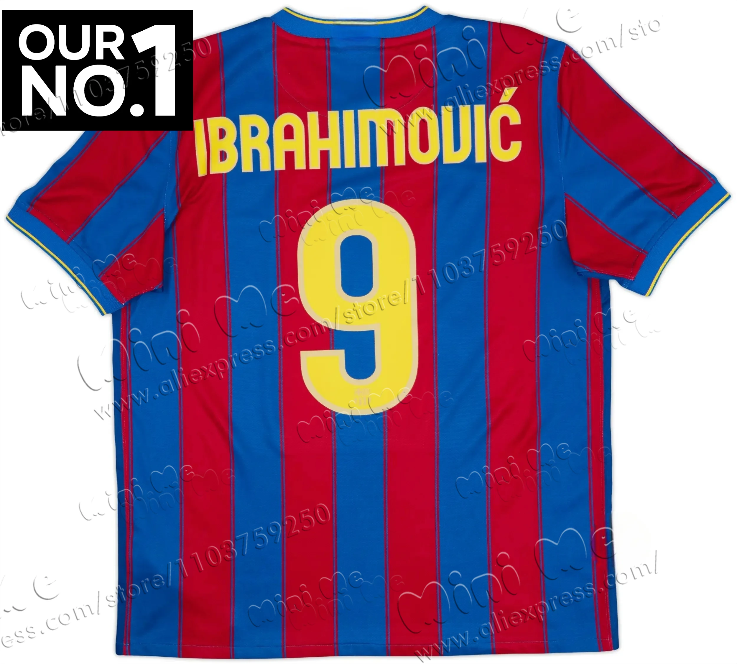 No. 9 Barcelona 2009-10 camiseta de manga corta con estampado 3D, absorbente del sudor, adecuada tanto para hombres como para mujeres