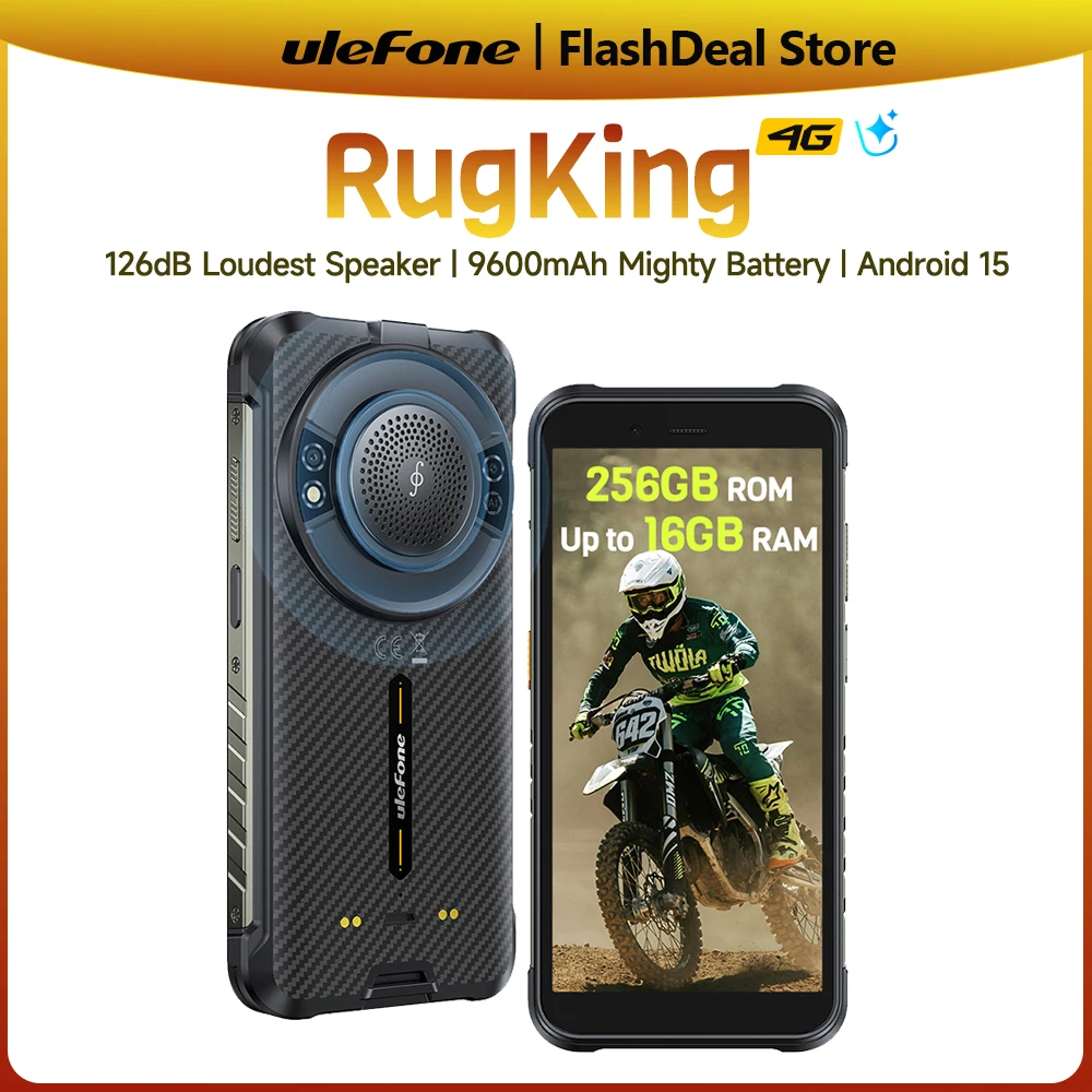 Ulefone Power Armor 16S Rugged Phone, 9600mAh Battery, 122dB Loudest Speaker, 16GB