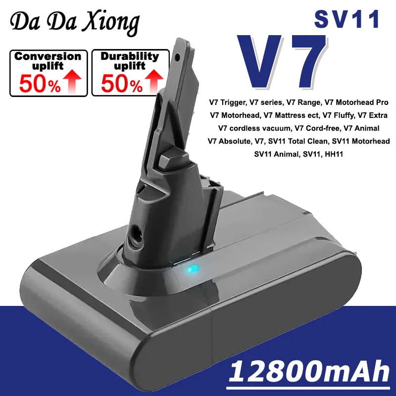 

Новая аккумуляторная батарея 2026 года, 21.6В 12800мАч Li-ion, перезаряжаемая, для пылесосов Dyson V7 Animal Pro, замена