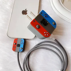 5pcs Game Console Charging Head Protective Cover/1.4m Data Cable Protective Coil /Charging Connector Protection for Apple 1B/20W