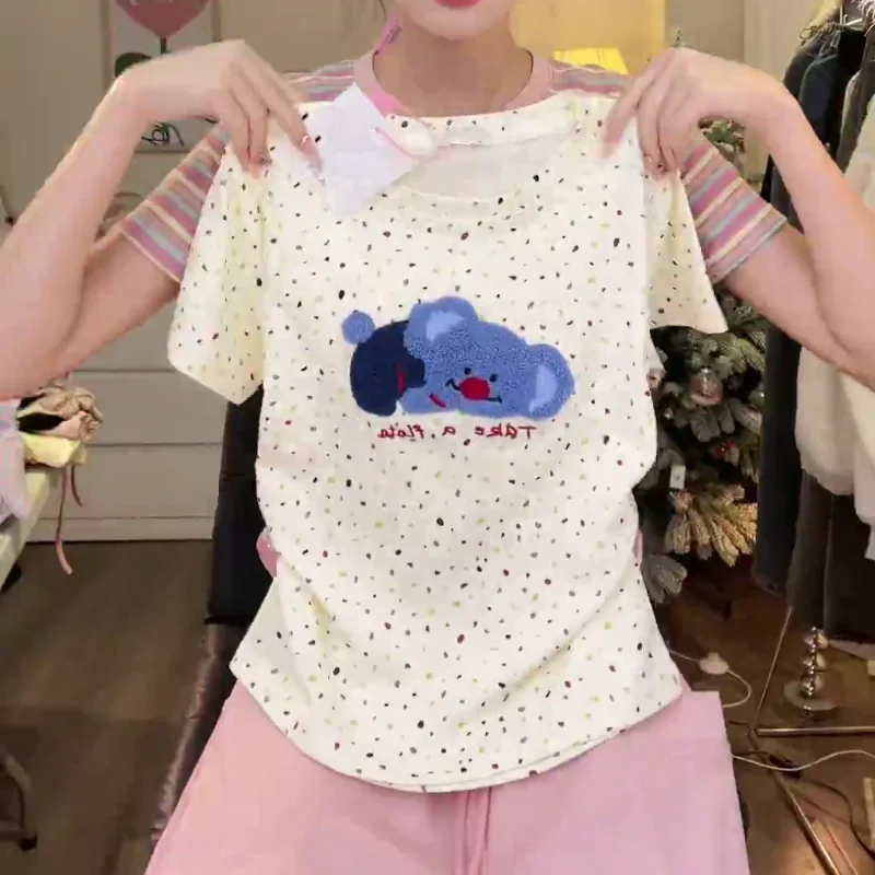 Stitch T-Shirt Women Cartoon Koala Print Cartoon Harajuku Feamle T Shirts Casual Tops Short Sleeves Tees Women Clothing Y2K