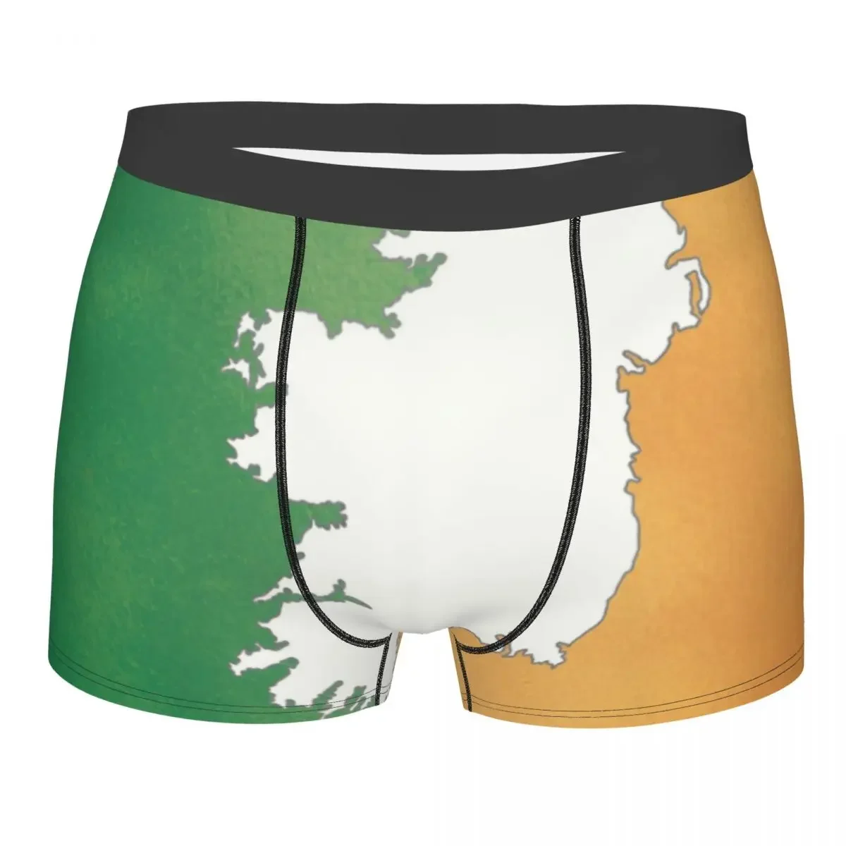 Custom Retro Ireland Map In Irish Flag Underwear Men Breathable Patriotic Boxer Briefs Shorts Panties Soft Underpants For Homme