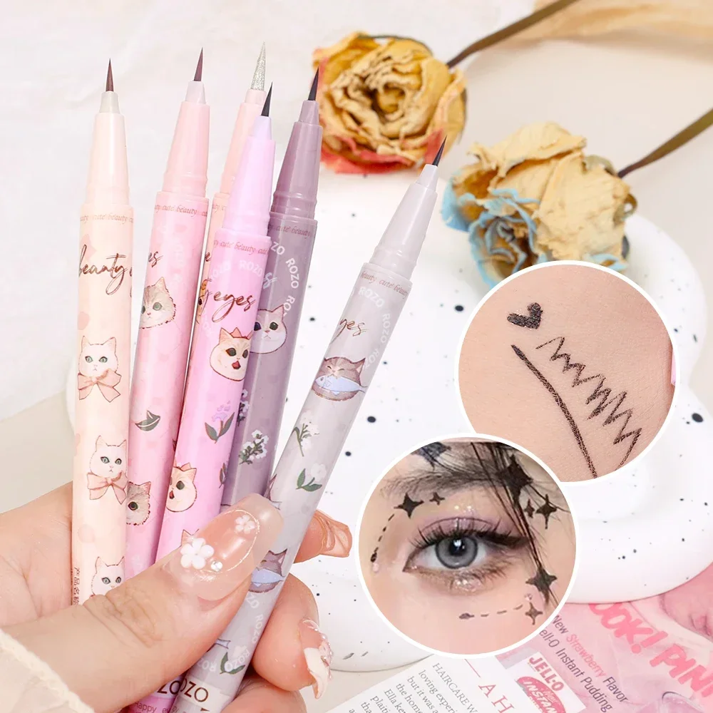 Matita Eyeliner liquido Glitter diamante ultrasottile Eyeliner impermeabile ad asciugatura rapida penna per ciglia inferiore a lunga durata occhi trucco cosmetico