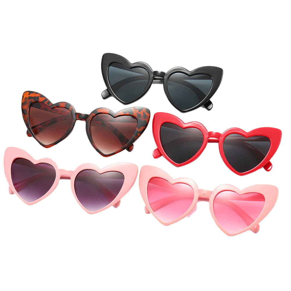 Heart-Shaped Sunglasses UV400 Protection Retro Fashion Women Love Heart Sun Glasses Clear Lens Female Glasses