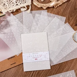 10 Sheets Transparent 3D Emboss Material Scrapbooking Transparent Background Sulfuric Paper Acid Memo Cuttable Base Paper