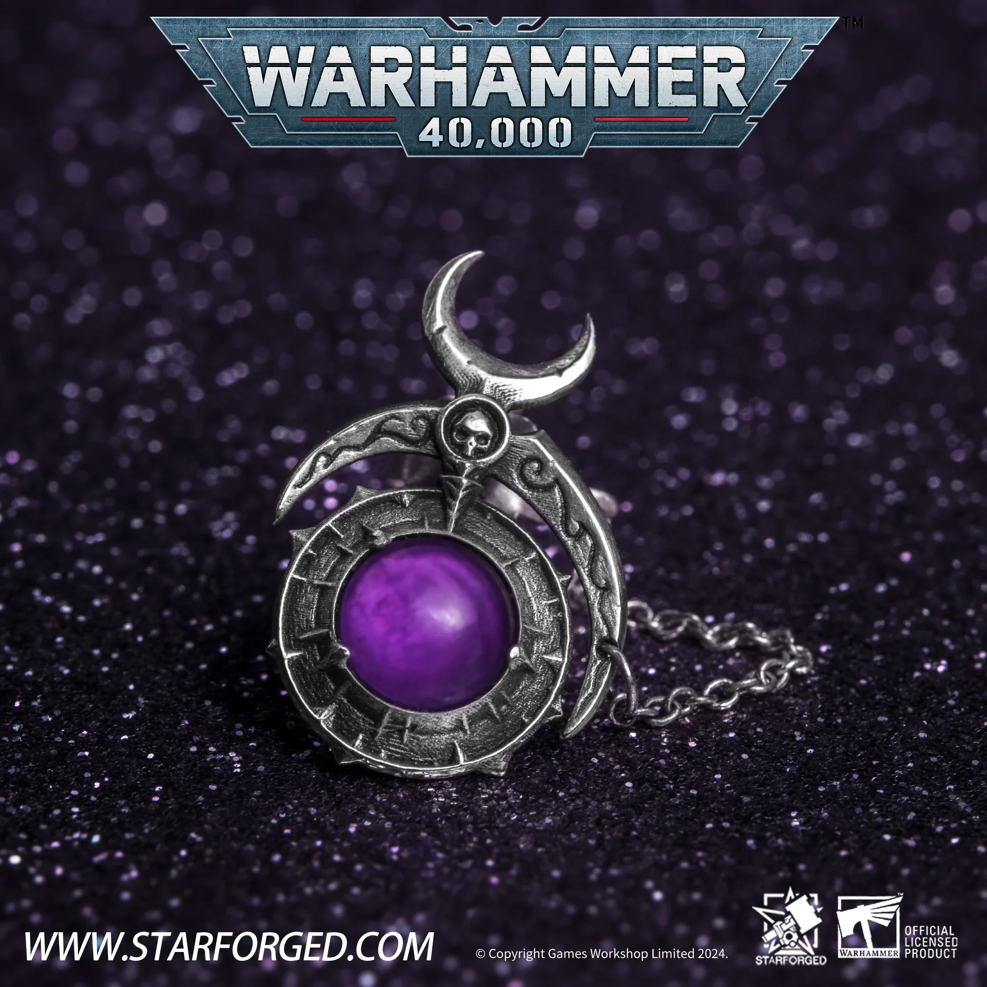 Starforged Star Forged Warhammer 40K Chaos God Dark Prince Fane of Slaanesh Earring 925S Peripheral Accessories Decoration