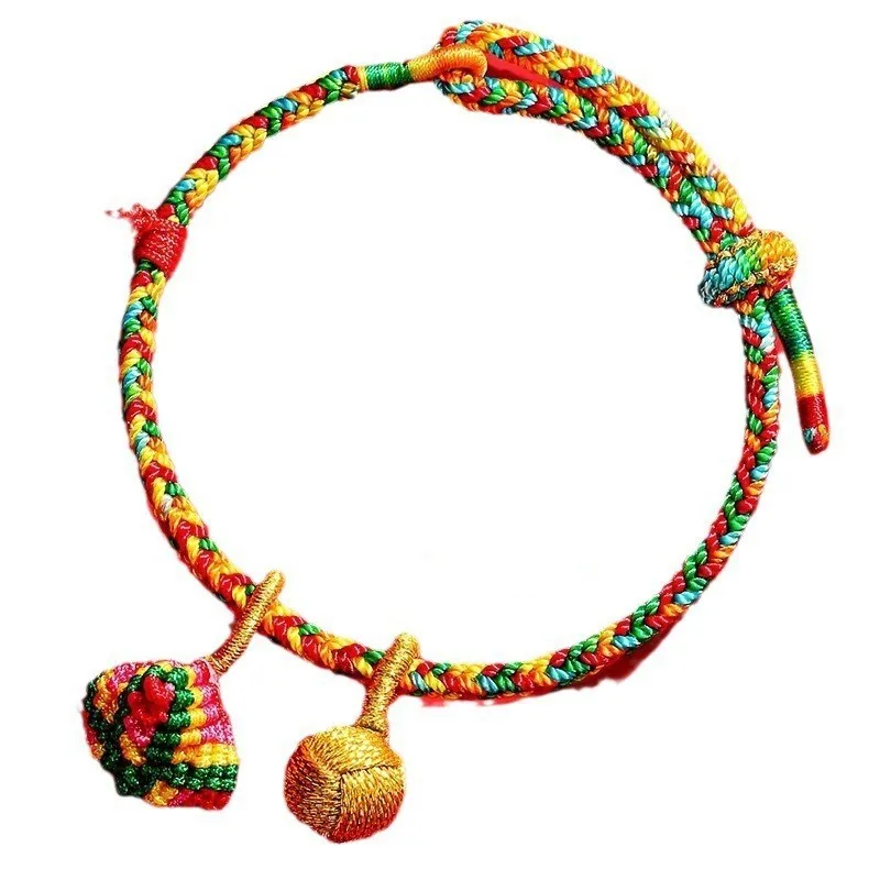 New Style Dragon Boat Festival Colorful Rope Bracelet Handwoven DIY Small Zongzi Five Color Thread Jewelry Festival Gift